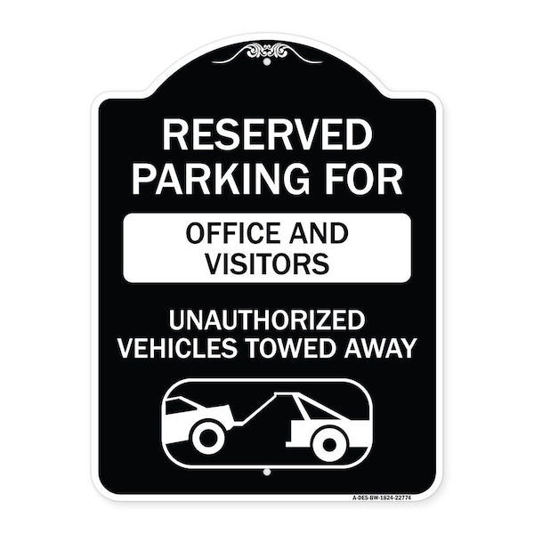 Unauthorized Vehicles Towed Away Heavy-Gauge Aluminum Architectural Sign, 24" x 18", BW-1824-22774